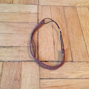 Braided suede leather head band